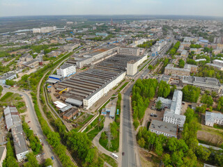 Aerial view of Oktyabrsky Avenue (Kirov, Russia)
