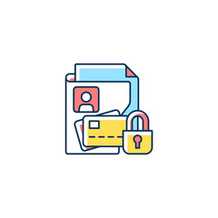 Nonpublic personal information RGB color icon. Personally identifiable financial data. Information from transactions. Financial institutions. Isolated vector illustration. Simple filled line drawing