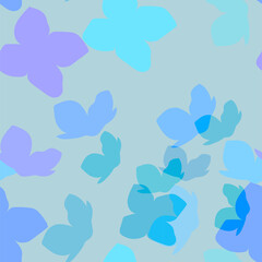 Fototapeta na wymiar blue jasmin flower vector seamless bright pattern multicolor