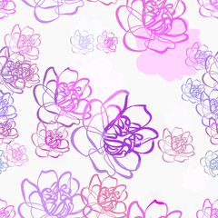 purple flower vector seamless bright pattern multicolor