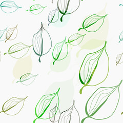 green season leaves vector seamless bright pattern multicolor