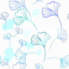 blue jasmin flower vector seamless bright pattern multicolor