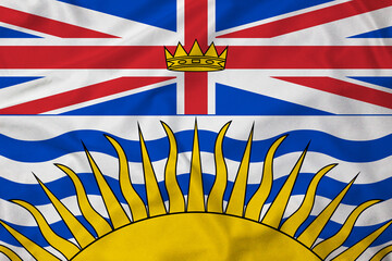 Flag of British Columbia, realistic 3d rendering with texture