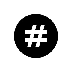 Hashtag icon in circle