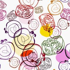 garnet juicy fruit vector seamless bright pattern multicolor