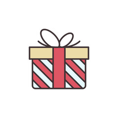 Christmas Gift vector concept colored icon or logo