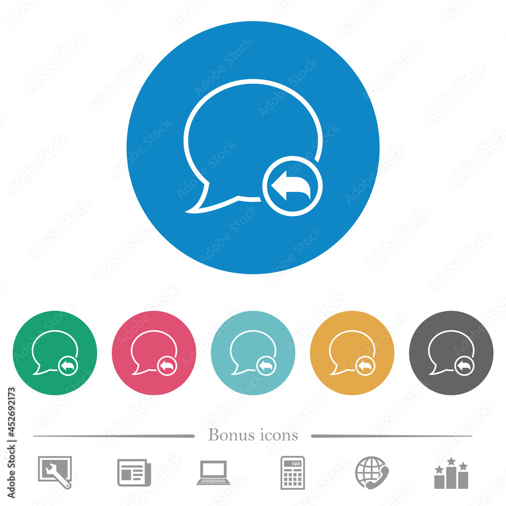 Poster reply message outline flat round icons