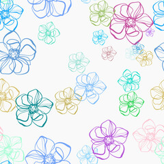 purple camomile flower vector seamless bright pattern multicolor