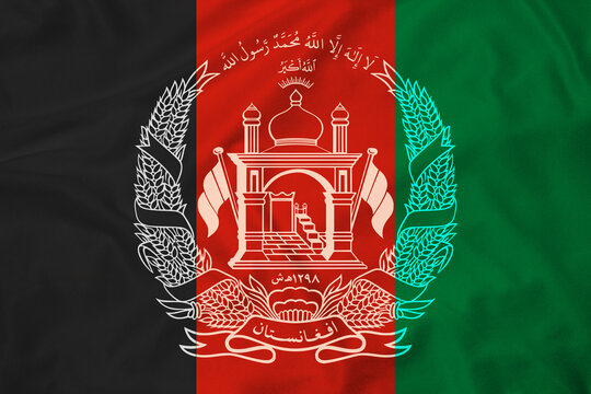 Flag of Afghanistan, realistic 3d rendering with texture