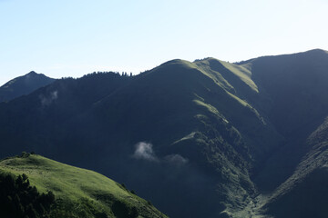 Arising fog nature mist mountains magic high altitude sunrise landscape