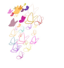 Obraz na płótnie Canvas butterfly summer magic vector line bright colorful card background