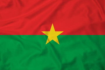 Flag of Burkina Faso, realistic 3d rendering with texture