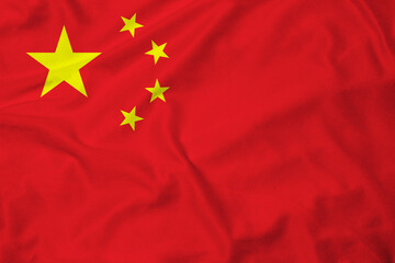 Flag of China, realistic 3d rendering with texture