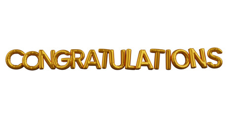 3d illustration of text congratulation golden balloon concept