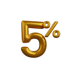 3d illustration of discount balloon numeral text concept golden © Anggel