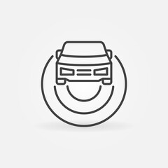 Car Autopilot outline icon. Autonomous Vehicle AV vector sign