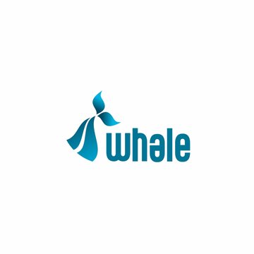 whale icon vector, flat design