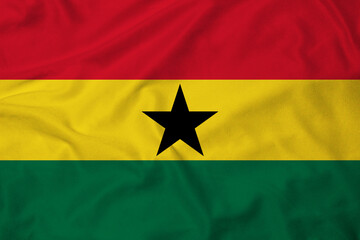 Flag of Ghana, realistic 3d rendering with texture