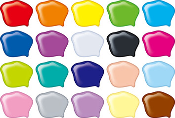 絞り出した絵具のようなデザインパーツのセット