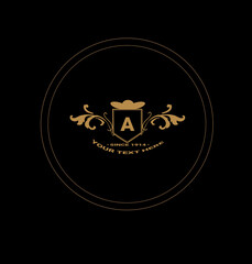 creative royal gold vintage logo monogram template