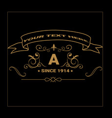 logo creative royal gold monogram template