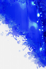 Blue holiday lights vertically. Christmas garland. Festive abstr