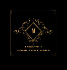 logo template monogram royal gold elegant