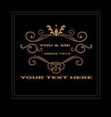 vintage monogram gold logo template elegant