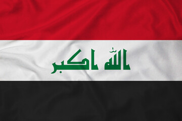 Naklejka premium Flag of Iraq, realistic 3d rendering with texture