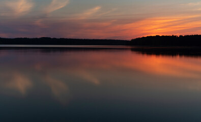 Fototapeta na wymiar Sunset over a North Carolina Lake