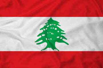 Flag of Lebanon, realistic 3d rendering with texture