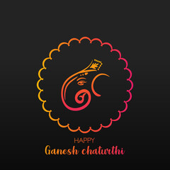 Happy Ganesh Chaturthi Festival Greeting Card Design