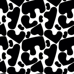 Trendy seamless pattern with graphic abstract geometric shapes. Avant-garde puzzle style. Geometric wallpaper for children books, cover design.