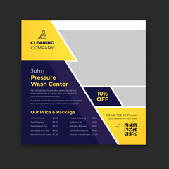 Cleaning service Instagram post template and pressure washing cleaning service web banner design. 