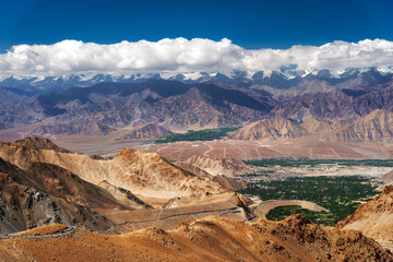 Summer mountain view of Karakoram range in Ladakh Leh, India