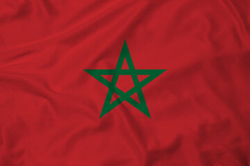 Flag of Morocco, realistic 3d rendering with texture