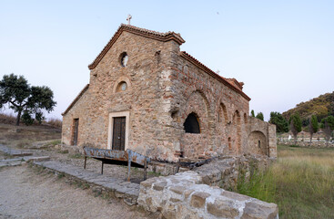 Fototapeta na wymiar Old medieval Catholic church SHEN NDOUT, at cap of Rodon, Albania