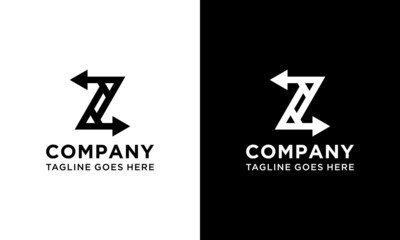 Initial Letter Z Arrow Logo Design vector template.