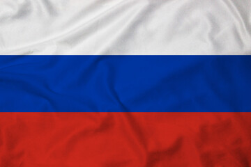 Flag of Russia, realistic 3d rendering with texture
