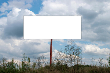 blank billboard on the field