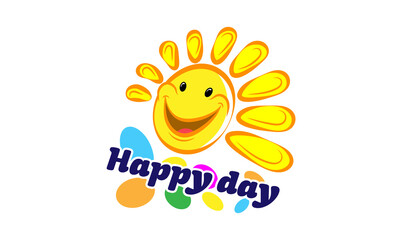 Vector drawing of a cheerful and positive sun