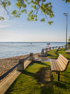 Beach View Of Oneida Lake At Verona Beach In Upstate New York