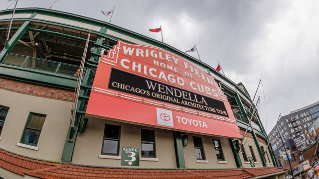 Wrigley Field baseball stadium - home of the Chicago Cubs - CHICAGO, UNITED STATES - JUNE 10, 2019