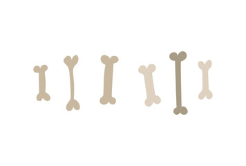 Abstract doodle bones illustration. Cute freehand drawings. Vector isolated on white background.