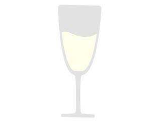 シャンパン　かわいい　飲み物　イラスト　アイコン　シンプル　ベクター