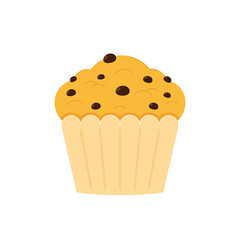 Cupcake cartoon vector. Cupcake vector on white background.