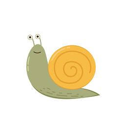 Snail vector. Snail on white background. Snail cartoon vector.