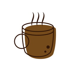 Coffee cup logo design. Coffee cup doodle symbol.