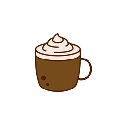Coffee cup logo design. Coffee cup doodle symbol.