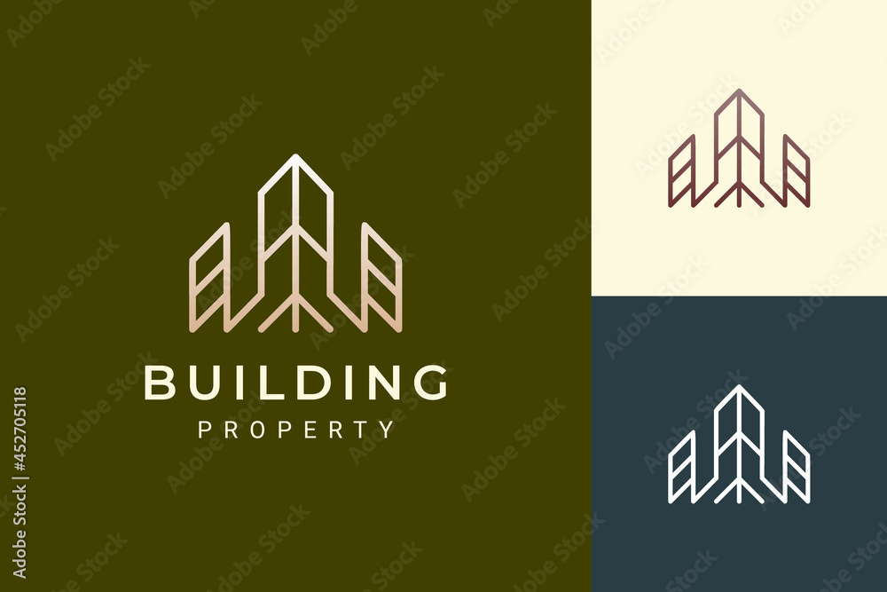 Wall mural Apartment or real estate logo in luxury and futuristic shape